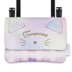 【ラメ耳ネコ レインボー MPM-RB】 移動ポケット ショルダー クリップ 女の子 mini pocket ポケットポーチ 付けポケット クリップポケット ポシェット キッズ 子供 小学生 おしゃれ かわいい リボン ネコ 紐 ひも付き