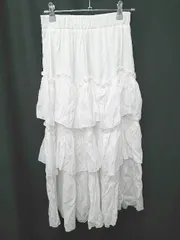 ◇ ⊂ clear クリア ロング丈 ティアード スカート サイズF ホワイト レディース E  【1410230008094】