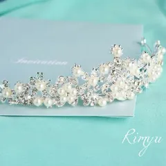 【SALE中】最高品質パール　ウェディング ティアラ ブライダルアクセサリー1