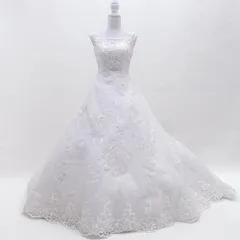 中古　ウェディングドレス　ホワイト　Lovely Wedding　２Way　11号T　ブライダル フォト婚　二次会など Aライン  W-169