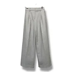PLST プラステ ブレンドウール リザーブワイドパンツ ウエストゴム フレアパンツ スラックス オフィス 綺麗め ウール混 脚長効果 レディース　サイズS グレー 秋 久喜倉庫店 K202H