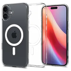 【人気商品】薄型 耐衝撃 軽量 MagSafe対応 ストラップホール クリア 黄変防止 米軍MIL規格 ケース 透明 16 エアスキン・ハイブリッド・マグフィット 【重さ29gの超軽量】iPhone ACS08189 Spigen (クリスタル・クリア)