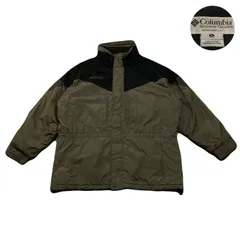 Columbia コロンビア NylonJacket ナイロンジャケット 中綿 Hoodie パーカー フード収納型 ワンポイント Embroidery 刺繍ロゴ ZipUp ジップアップ Drawcord ドローコード 00s Olive オリーブ XL