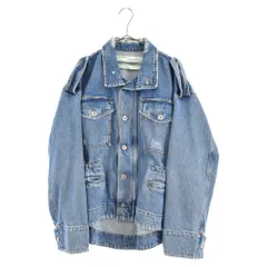 OFF-WHITE (オフホワイト) 18SS FLOWER SHOP DENIM M65 VINTAGE WASH フラワーショップデニムジャケット ダメージ加工 インディゴ レディース OWYE003R18386009のサムネイル