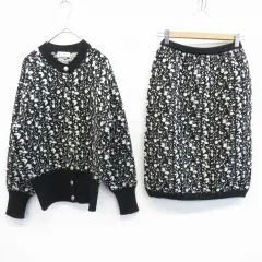 B off ヴィンテージ セットアップ ニット セーター カーディガン スカート 総柄 851116i