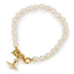 新品 ヴィヴィアン ウエストウッド Vivienne Westwood ブレスレット ゴールド/クリームローズ パール