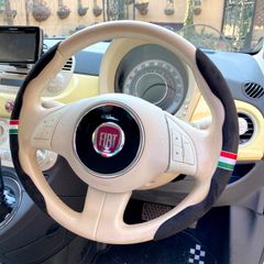 No.522 FIAT500 ステアリングカバー　ブラック