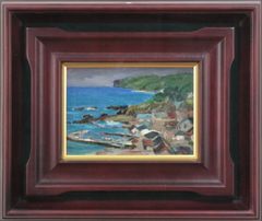 高田力蔵『泊海岸』油彩画 絵画