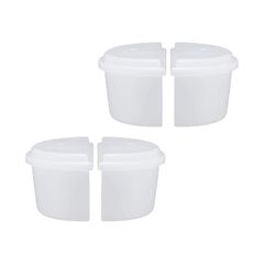 ドウシシャ(Doshisha) 手動かき氷器 ホワイト 約φ96×53×54mm 製氷カップ ハーフ ふた付き 2セット(4個) HS-19HF