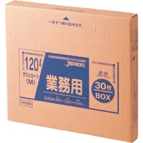 【新品・2営業日で発送】ジャパックス 業務用ダストカート用ゴミ袋 120L 透明 30枚入BOX(DKB93)