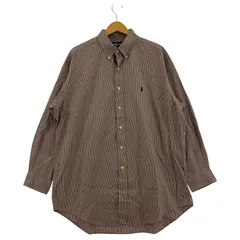 RALPH LAUREN ラルフローレン チェック ボタンダウン長袖シャツ size43-86/レッド系