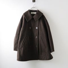 ウール・カシミア・アンゴラ混 超ロング丈コート ダブルブレスト 黒