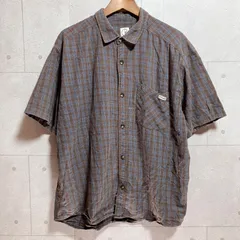 大人気 POLAR SKATE CO. ポーラースケートカンパニー 半袖 チェック シャツ トップス XL ブラウン ブルー メンズ SG316-2