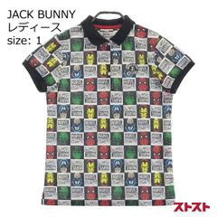 JACK BUNNY 잭 버니 × MARVEL 반소매 폴로 셔츠 총무늬 블랙계 1 [240101136071]#