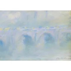 【美品】モネ 霧のウォータールー橋 レプリカ　額縁あり 早割クーポン！ 霧のウォータールー橋 美品】モネ レプリカ 美術