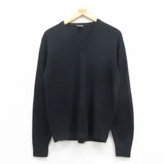 M/古着 ピエールカルダン 長袖 ブランド セーター メンズ 80s ワンポイントロゴ アクリル 黒 ブラック 25sep06 中古 ニット トップスのサムネイル