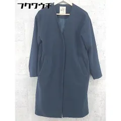 ■ studio CLIP スタディオクリップ 長袖 ノーカラーコート サイズM ネイビー レディース 【中古】 【1002802165238】