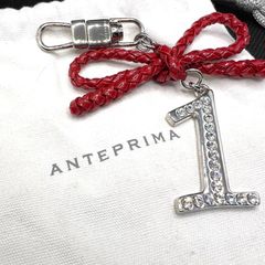 ANTEPRIMA アンテプリマ キーホルダー キーリング ナンバー リボン シルバー レッド