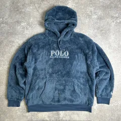 Polo by Ralph Lauren ポロラルフローレン ロゴ刺繍フリースパーカー XL 未使用 フーディースウェット 裏起毛 ネイビー