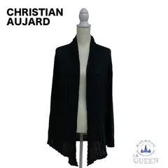 【訳アリ】 CHRISTIAN AUJARD クリスチャンオジャール トップス カーディガン ワッシャー メロウ加工 オープン レディース ブラック 9T p-41 送料無料 古着