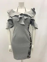 1031 タグ付き GLAMOROUS by Andy グラマラスバイアンディ キャバクラ ドレス フリル ストーン レース タイト S キャバドレス