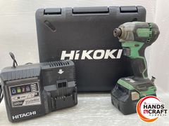 ◇【中古品】ハイコーキ インパクトドライバ 充電器+バッテリー付 ライト不良 WH18BC Hikoki