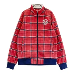 サイズ：L FILA GOLF フィラゴルフ  裏起毛ジップジャケット チェック柄 レッド系 [240101509854] ゴルフウェア メンズ ストスト