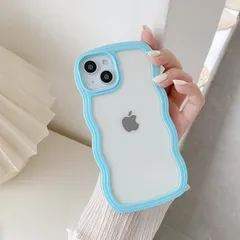 QLTYPRI iPhone 13 Pro Maxケース クリア TPUカバー おしゃれ 韓国 可愛い 透明 薄型 軽量 耐衝撃 スマホケース ワイヤレス充電対応 ストラップホール付き アイフォン 13 Pro Max ケース 6.7インチ 対応 - ブル 0