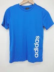 ◇ ●美品● adidas アディダス キッズ 子供服 バックメッシュ 半袖 Tシャツ カットソー サイズ150 ブルー メンズ P 【1308040006136】