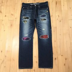 BAPE MIX CAMO DAMAGE DENIM PANTS Mサイズ a bathing ape ダメージ デニム パンツ エイプ ベイプ アベイシングエイプ 迷彩