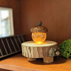 どんぐりランプ【LEDテーブル型小　半透明】　シルバニア　ドールハウス　にも