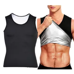 [PLEAVIT] サウナスーツ メンズ タンクトップ 発汗 ベスト インナー ランニング 筋トレ 洗濯可 (シルバー, 4XL/5XL) [シルバー] [4XL/5XL]