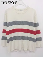 ◇ Simplicite シンプリシテェ ハイゲージ コットン ニット ボーダー セーター アイボリー系 レディース 【中古】 【1105170001549】