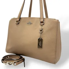 良品 801 コーチ スタントン キャリーオール トートバッグ 2way シボ革