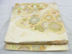 美品 夏帯 訪問着・無地用 西陣織 紗 袋帯 正絹 仕立上り Fs1369