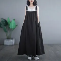 ☆ ブラック ☆ M ☆ ジャンパースカート ワンピース デニム 体型カバー jmpst023 ジャンパースカート ワンピース デニム 体型カバー ジャンスカー デニムワンピース デニムワンピ オールインワン ワンピ マキシワンピース サロペット