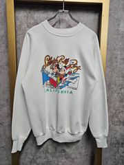【US古着】90s USA製 Velva Sheen Mickey CALIFORNIA Sweatshirt / ベルバシーン ミッキー ミニー ソリ プリント スウェット トレーナー ホワイト XL