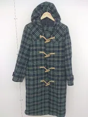 ◇ INED イネド チェック 長袖 ダッフル コート サイズ2 グリーン ネイビー アイボリー系 レディース  【1205110000424】のサムネイル