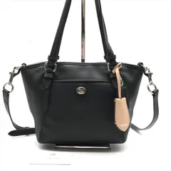 美品 COACH コーチ 2WAY ショルダー ハンド バッグ レザー ブラック レディース 斜め掛け a7364
