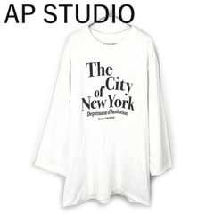 エーピーストゥディオ AP STUDIO ロゴカットソー ワイドスリーブ ゆったり ホワイト 白