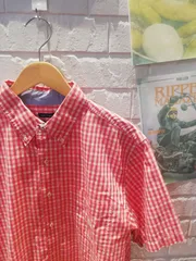 古着 XL  シャツ チャップス chaps 赤 チェック ワンポイント
