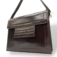 イブサンローラン ショルダーバッグ フラップ ブラウン 茶 本革 レザー ヴィンテージ 斜め掛け クロスボディ ゴールド金具 レディース 高級 上品 A3