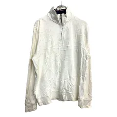 TOMMY HILFIGER セーター Mサイズ トミーヒルフィガー ハーフジップ ホワイト 古着卸 アメリカ仕入 t2410-3534