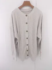 ◇ JAVA × classicalelf ワッフル生地 長袖 カーディガン サイズL グレー系 レディース P  【1305250003993】