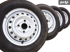 純正 鉄チン 12インチ 3.50B 4穴 PCD100 スチールホイール 145/80R15 YOKOHAMA ヨコハマ SUPER VAN 355 2022年 タイヤ付き 4本 車種不明