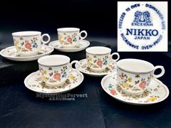 MZ601) NIKKO 花柄 カップ＆ソーサー 5組 セット 現状品
