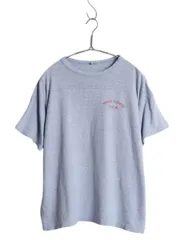 【お得なクーポン配布中!】 70s USA製 ★ チャンピオン カレッジ プリント 半袖 Tシャツ メンズ XL 小さめ L 程/ 古着 ヴィンテージ 当時物 バータグ 88 12 霜降り 青