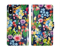 [iPhone12 Pro Max] iPhone16 ケース スカラー スマホケース 手帳型 iPhone16 Pro ケース アイフォン16 15 14 13 12 11 スマホカバー 全機種対応 手帳 ScoLar フラワー 総柄 チョウ ダイアリー か