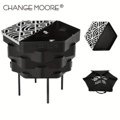 CHANGE MOORE 焚き火台 大型 簡単組み立て 【焼き網付き】 コンパクト バーベキューコンロ 高さ調整可能 焚火台 キャンプ アウトドア １台多役 収納袋付き 多人数にも対応
