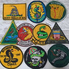 ★V007 蛇 SNAKE 動物 ヘビ へび ベトナム 戦争 ワッペン 10枚 ミリタリー リメイク アメカジ 軍物